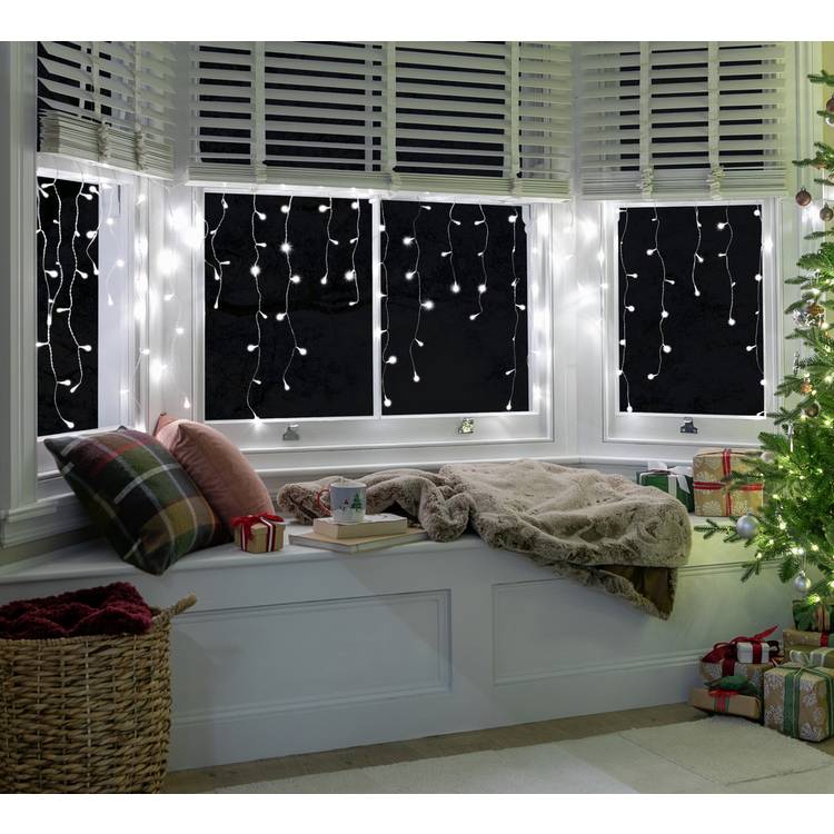 Habitat 160 Warm White LED Christmas Icicle Lights 0