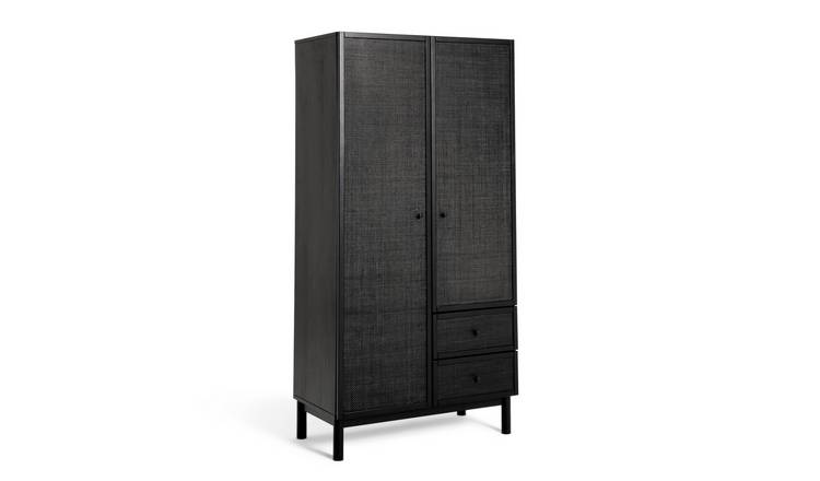 Buy Habitat Simone 2 Door Drawer Wardrobe - Black | Wardrobes | Habitat