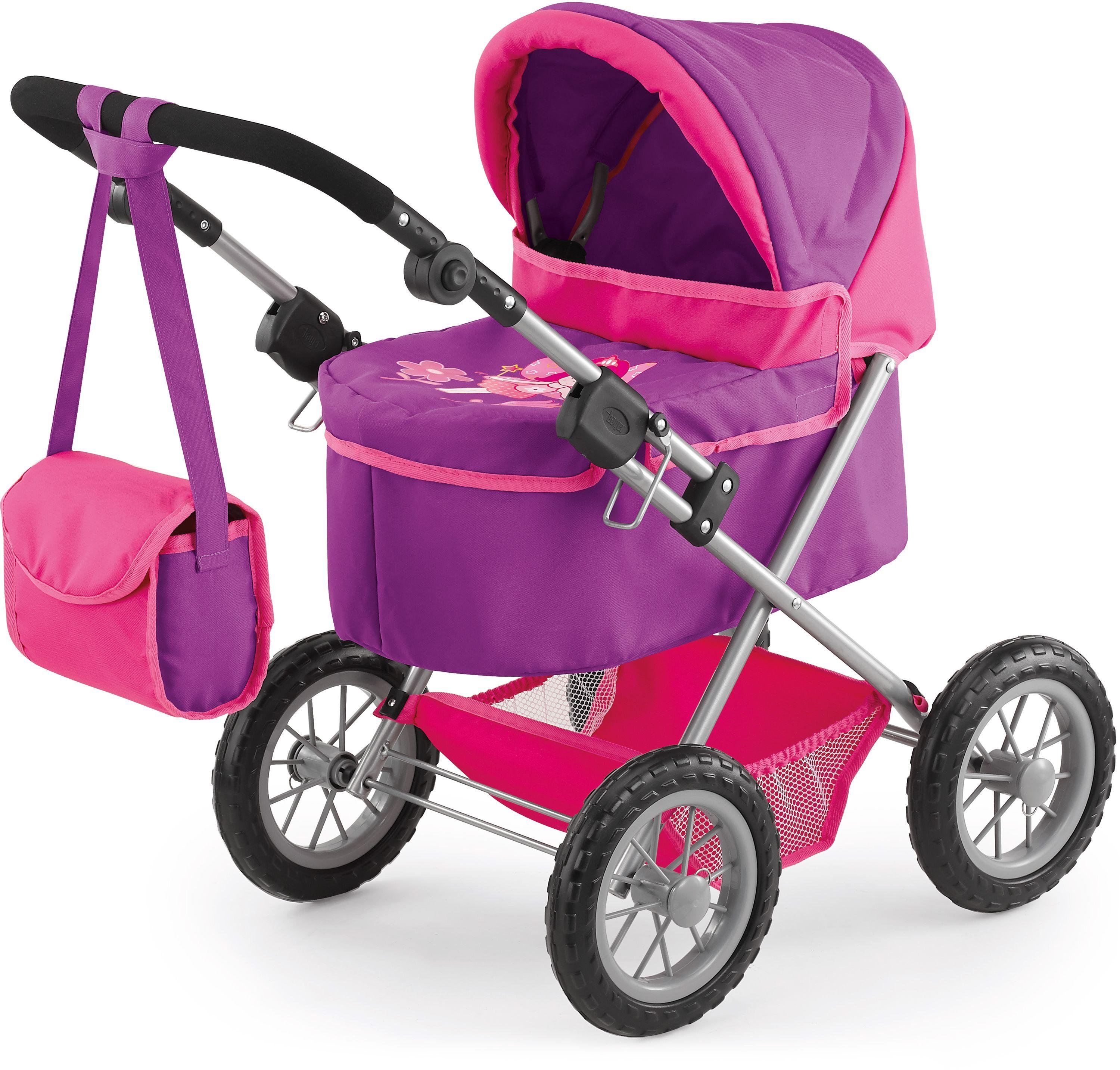 Bayer Trendy Doll's Pram - Pink & Purple