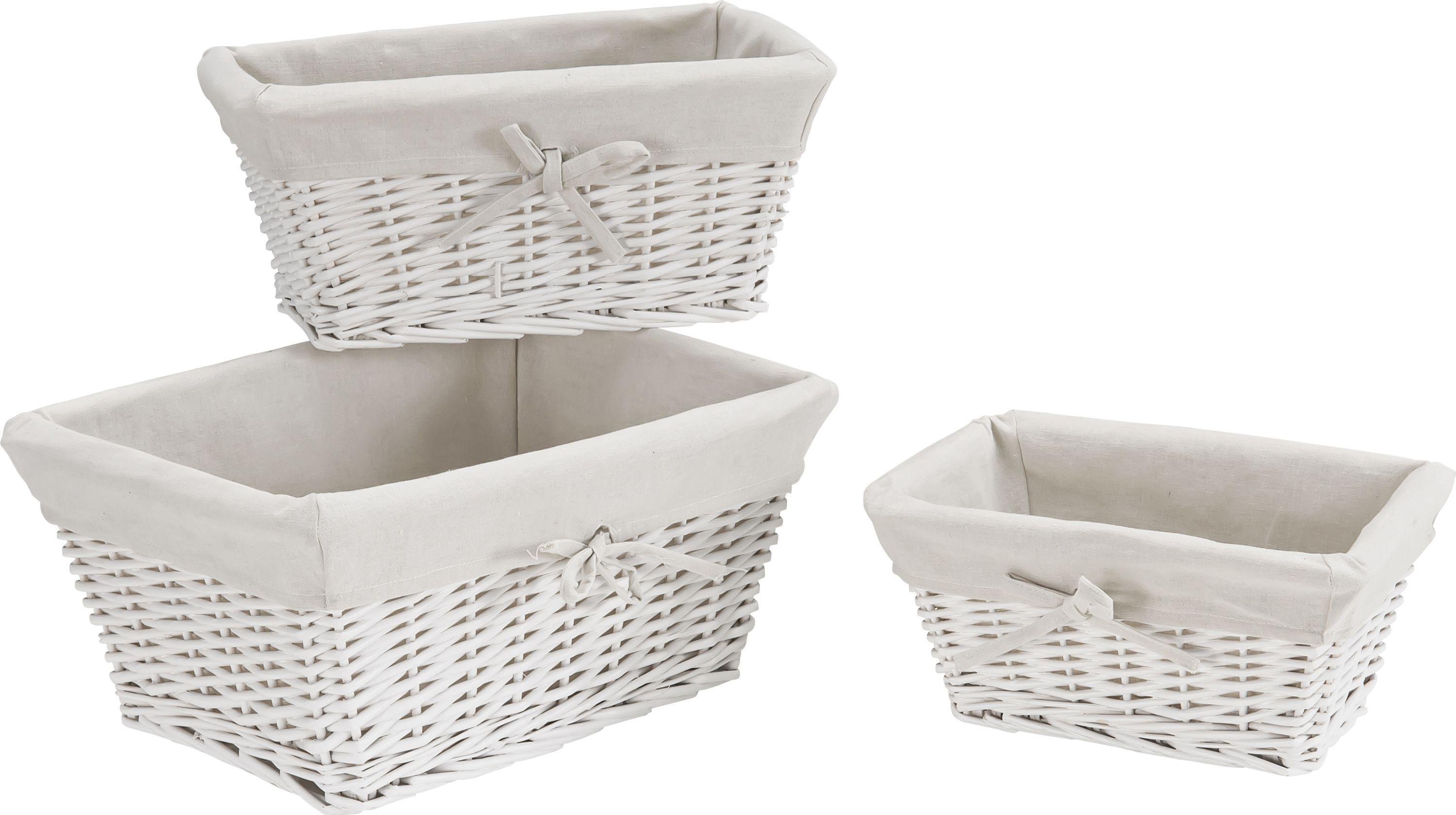 Argos Home Willow Set of 3 Storage Baskets - White