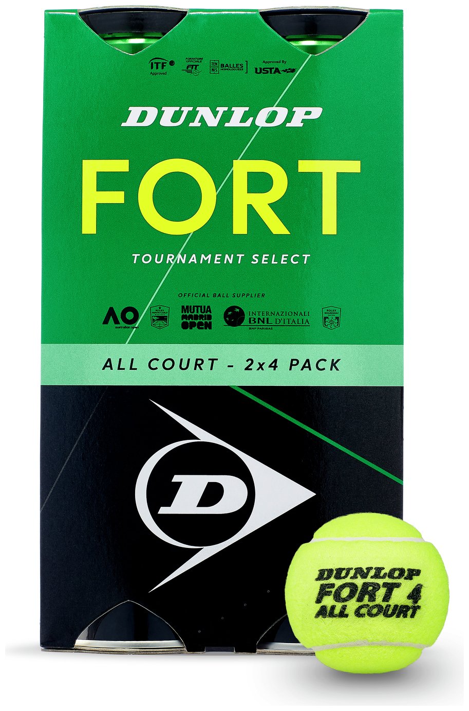 Dunlop Fort Court 4BTX2 Tennis Balls