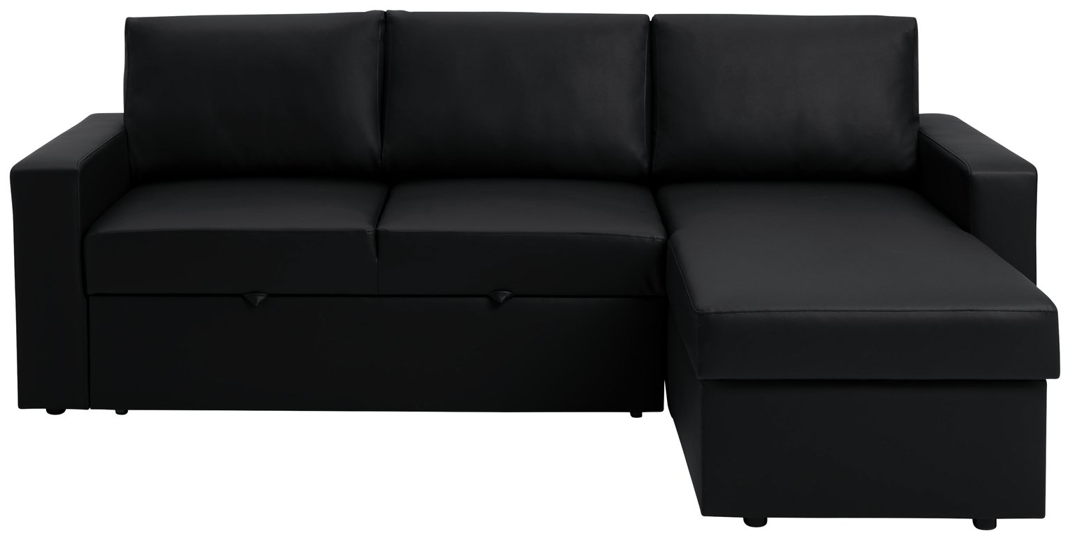 Argos Home Miller Faux Leather Right Hand Corner Sofa Bed