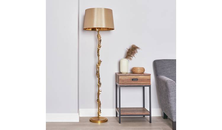 Brookby Stem Floor Lamp, Satin Brass