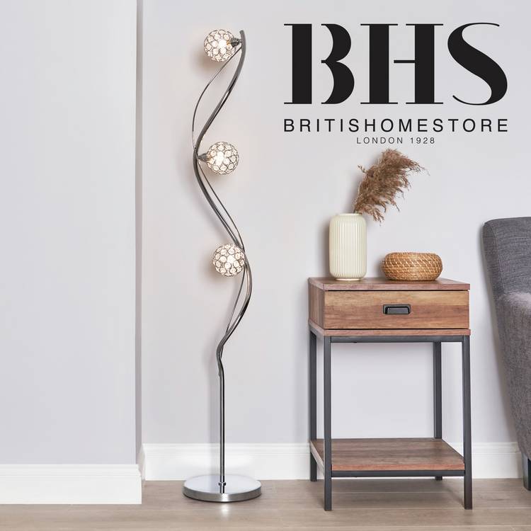 BHS Orchid 3 Light Multihead Floor Lamp - Chrome 0