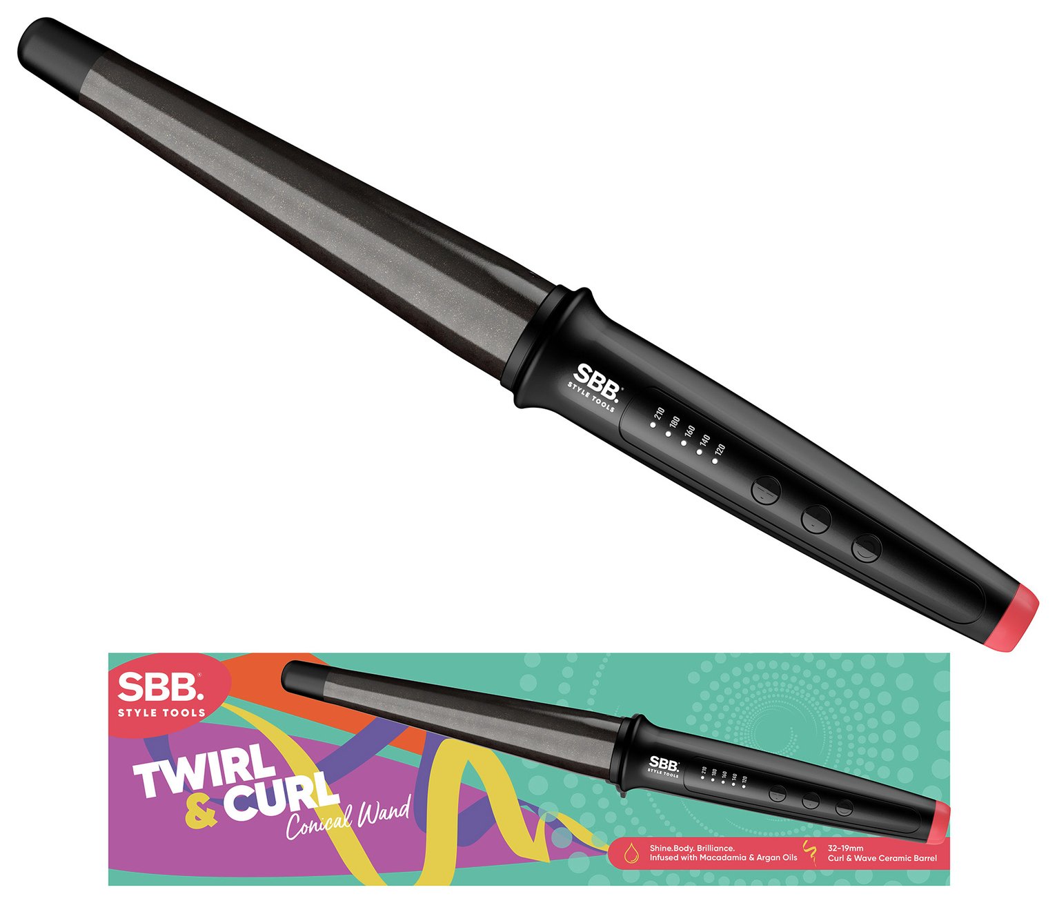 SBB SBWD-1000-GB Twirl & Curl Conical Wand