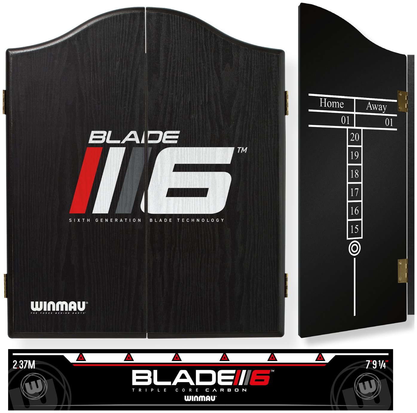 Winmau Blade 6 Dartboard Cabinet and Oche Throw Line