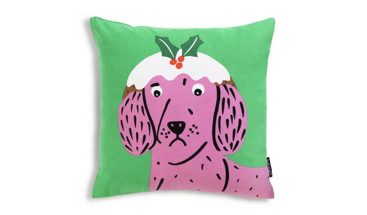 Buy Habitat Christmas Dog Print Cushion Multicolour Argos