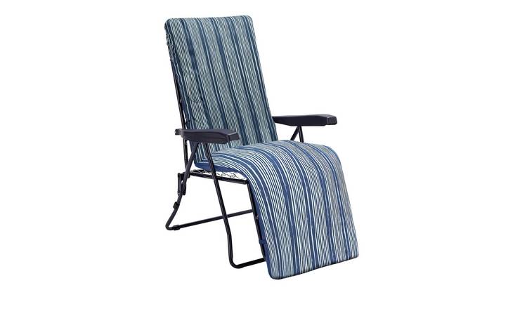 Buy Argos Home Metal Folding Relaxer Chair - Coastal Stripe | Garden