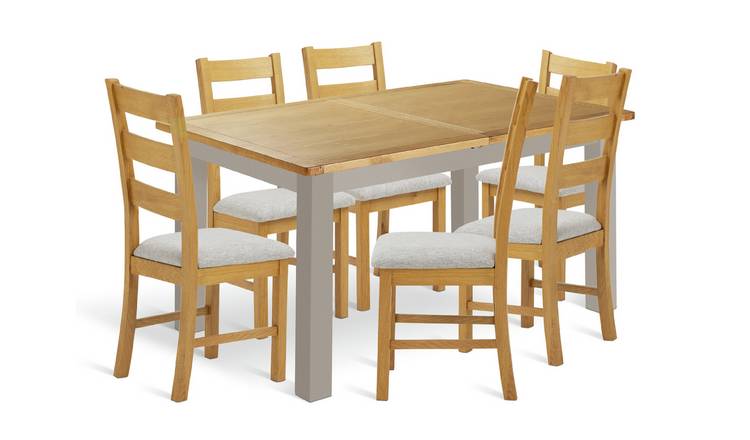 Buy Argos Home Ashwell Oak and Grey Extending Table 6 8 Chairs