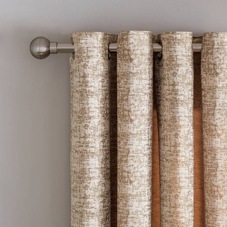Argos Home Jaquard Fully Lined Eyelet Curtains - Cream 0