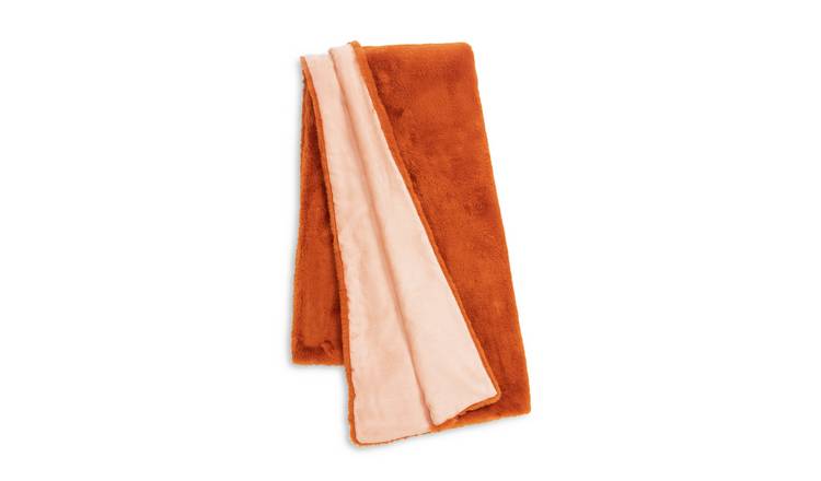 Buy Habitat Faux Fur Throw Orange 125x150cm Blankets and throws Argos