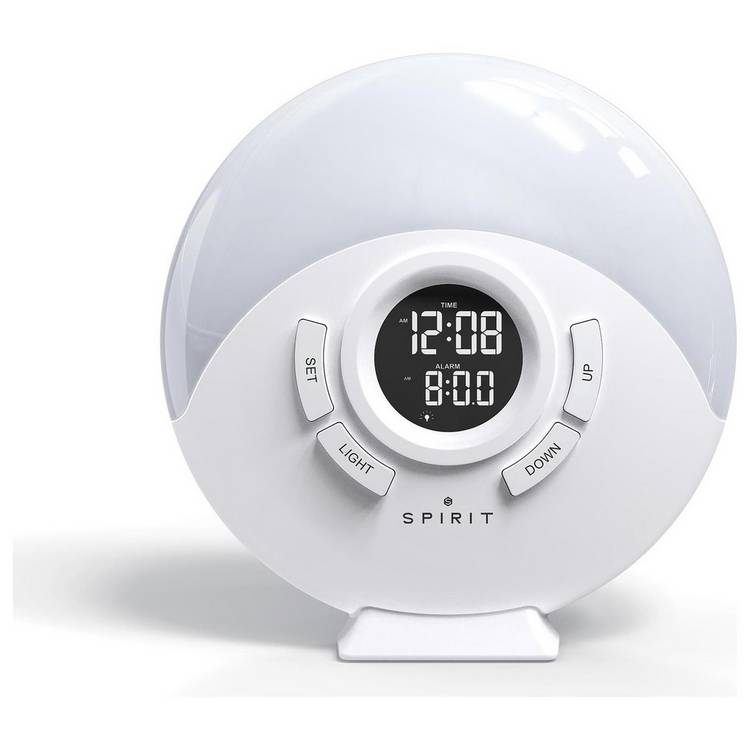 Spirit Digital LED Wakeup Light Alarm Clock - White 0