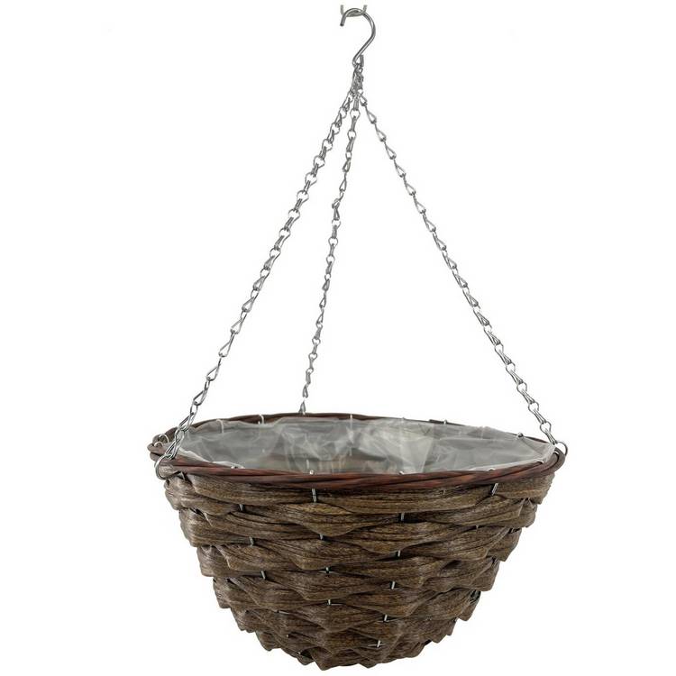 Terrastyle 35cm Rattan Hazel Hanging Basket - Set Of 2 0