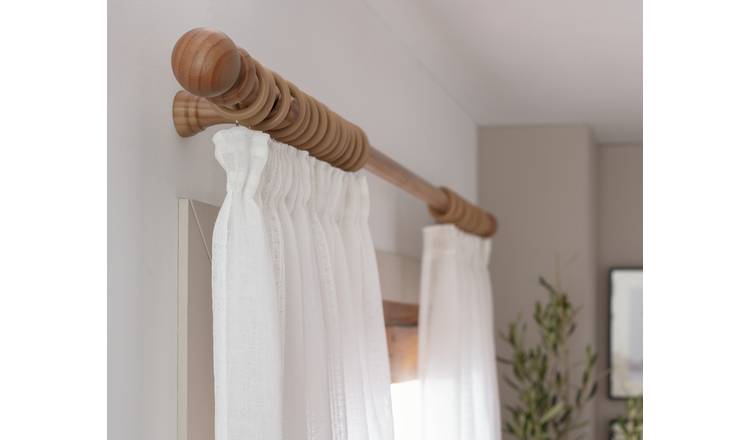 Wooden on sale curtain pole