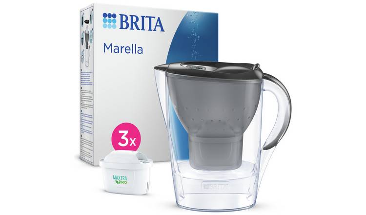 BRITA Marella Water Filter Jug Starter Pack Graphite 2.4L