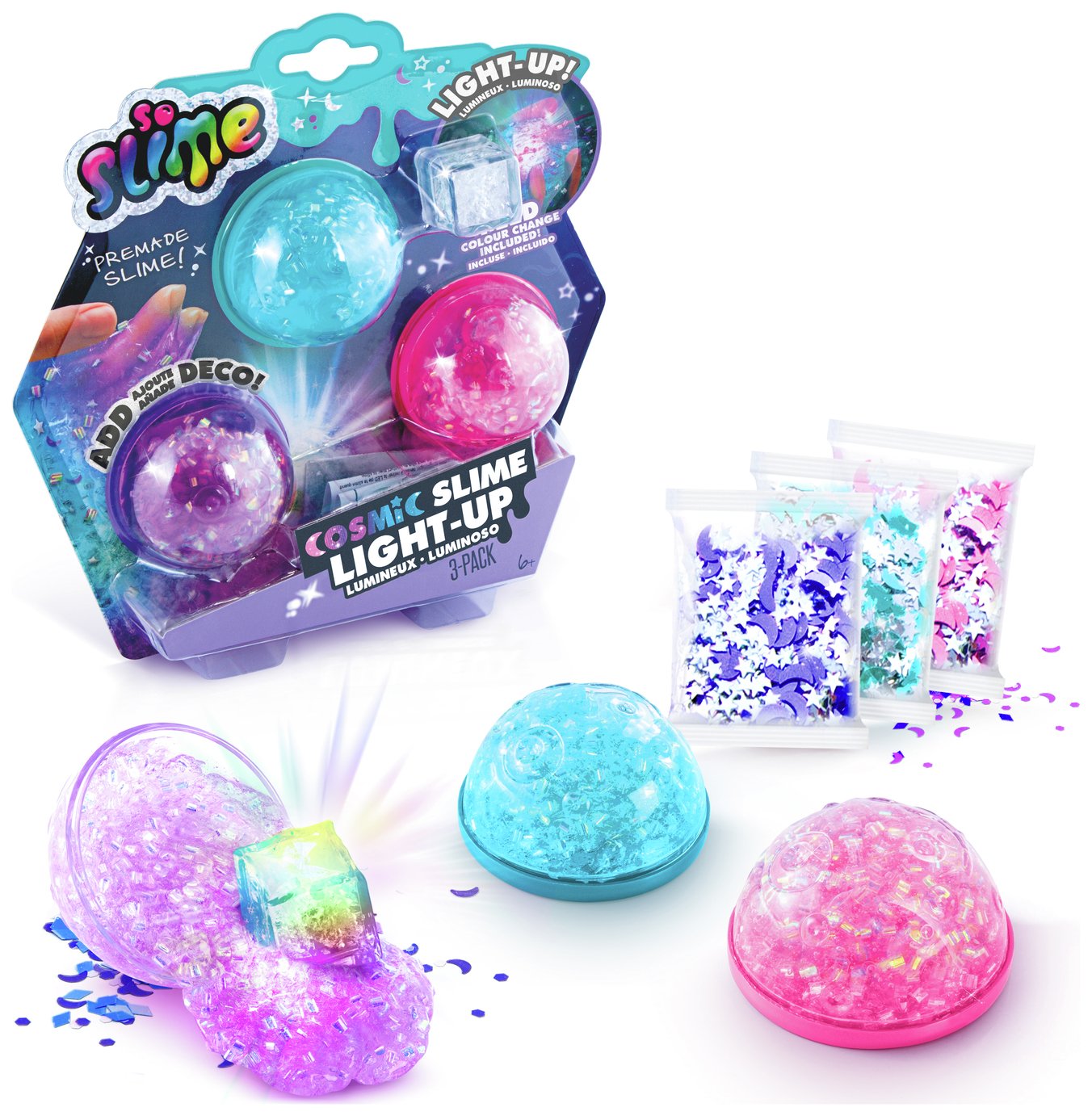 So Slime Light Up Cosmic Slime 3 Pack