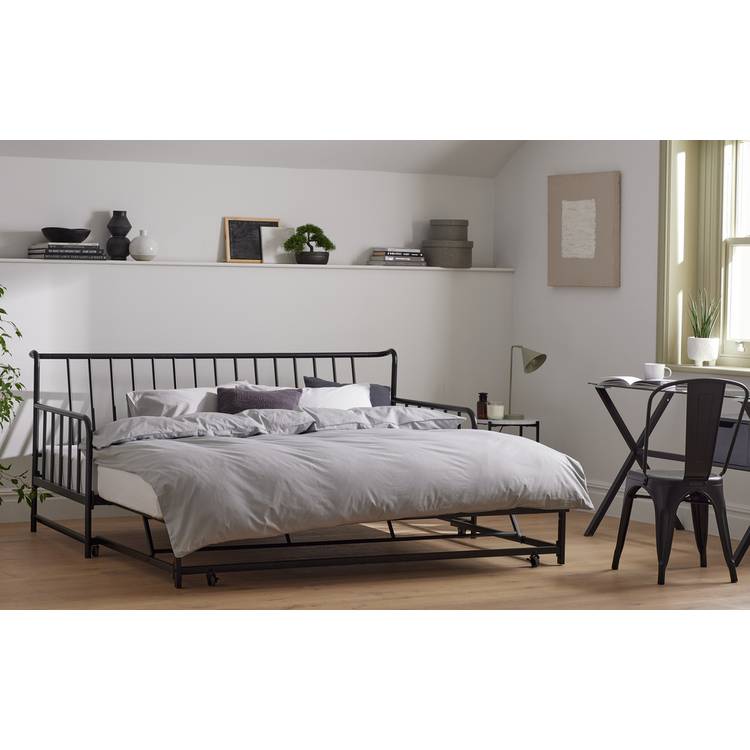 Habitat Kanso Metal Guest Bed with Trundle - Black 0