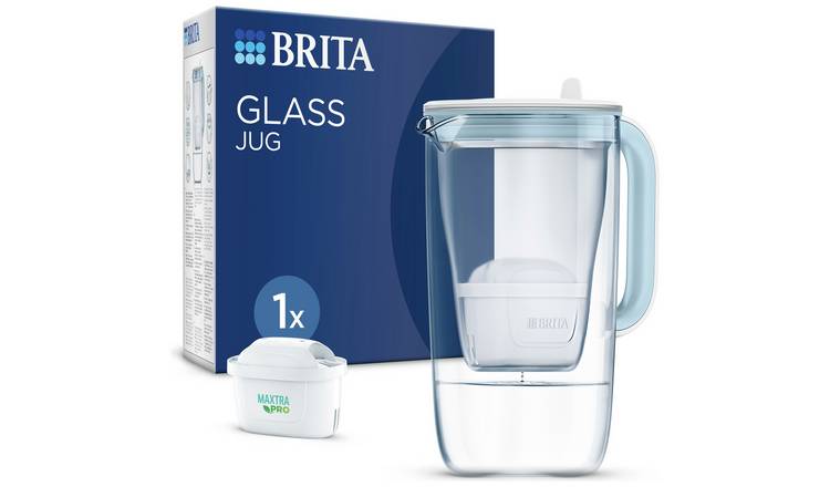 Buy BRITA Glass Water Filter Jug Light Blue 2.5L, Water filter jugs and  cartridges