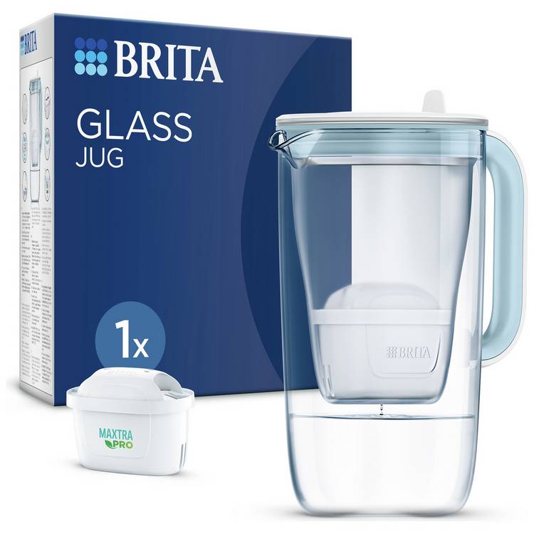 BRITA Glass Water Filter Jug Light Blue 2.5L 0