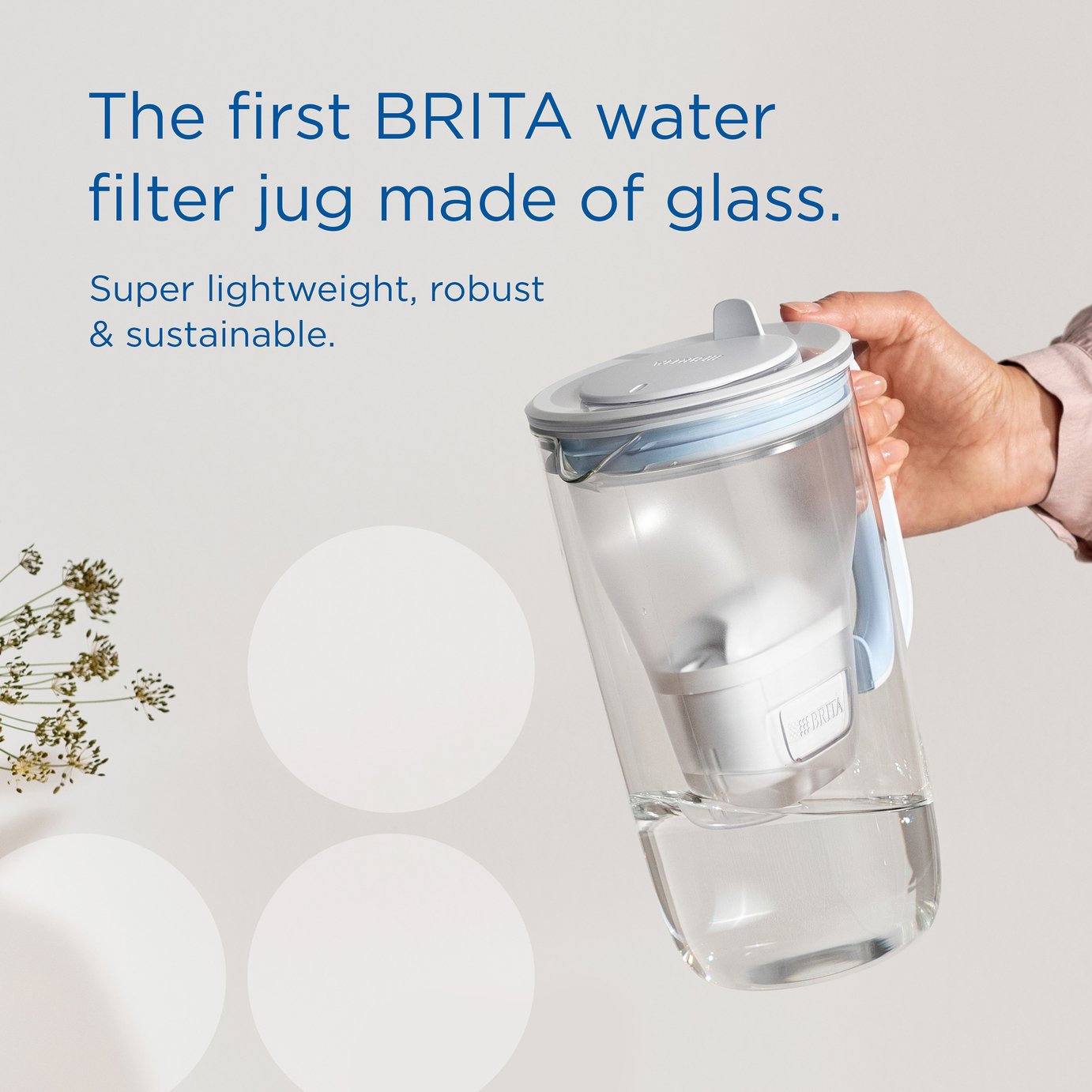 Buy BRITA Glass Water Filter Jug Light Blue 2.5L | Water filter jugs and cartridges