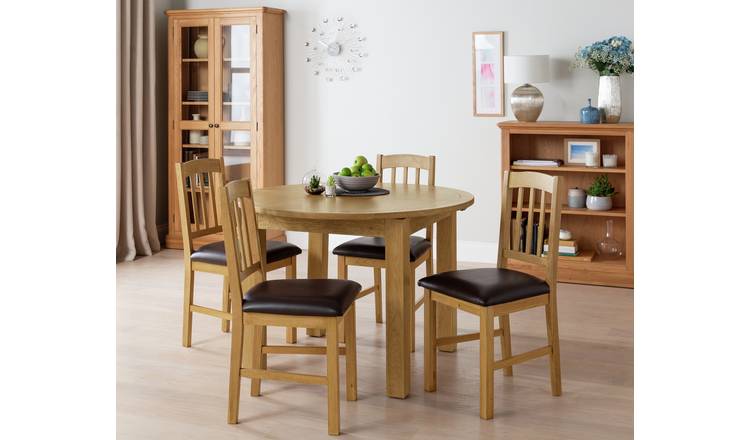 Ashwell oak veneer best sale table & 4 chairs