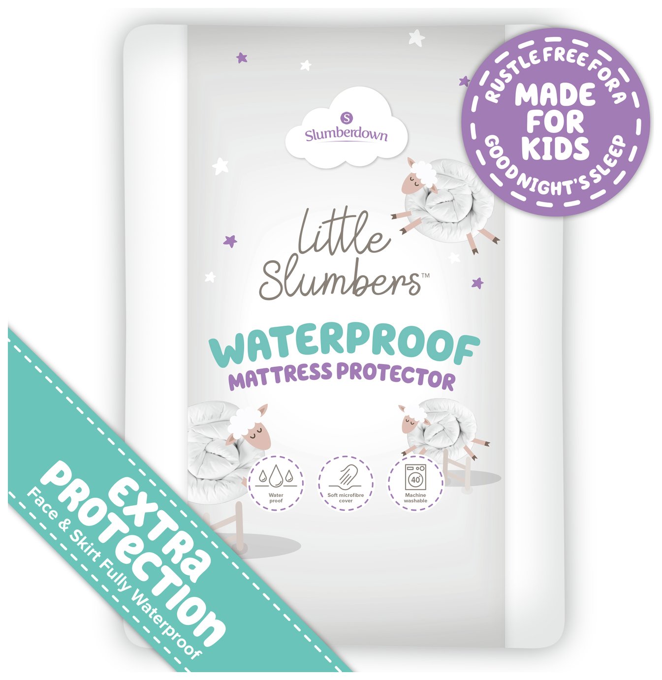 Little Slumbers Waterproof Kids Cot Bed Mattress Protector