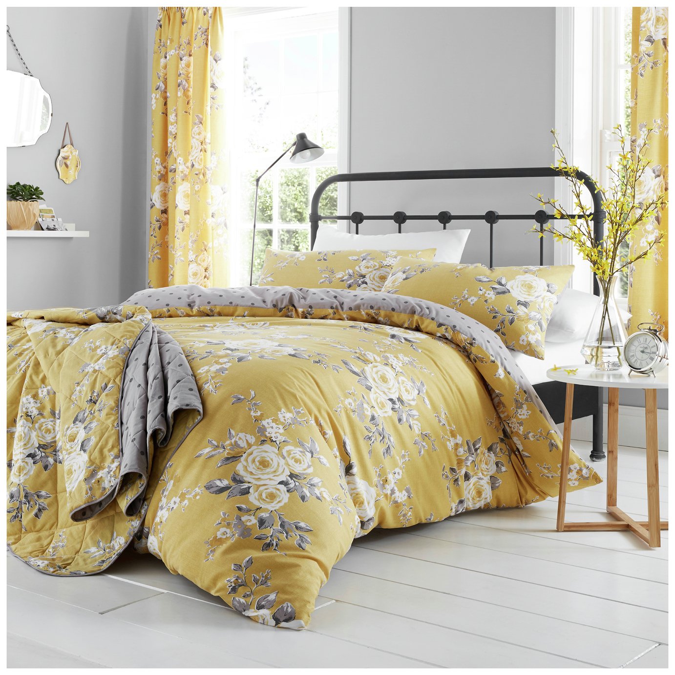 Catherine Lansfield Canterbury Ochre Bedding Set - Single