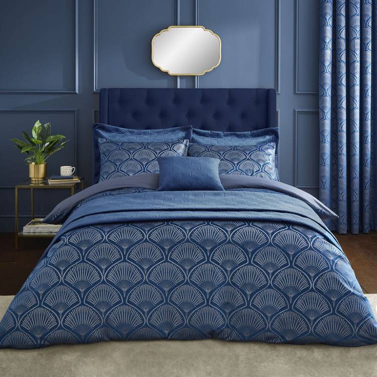 Catherine Lansfield Art Deco Navy Bedding Set - Superking 0