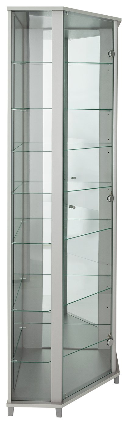 Argos Home 7 Shelf Glass Corner Display Cabinet - Silver