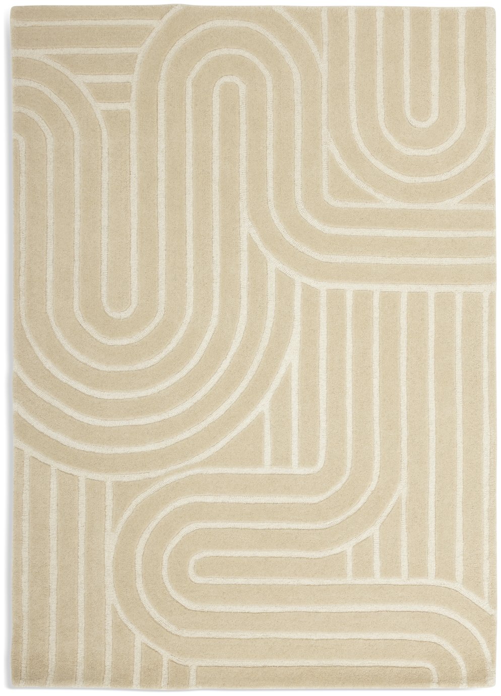 Habitat Mirage Patterned Carved Rug - Cream - 160x230cm