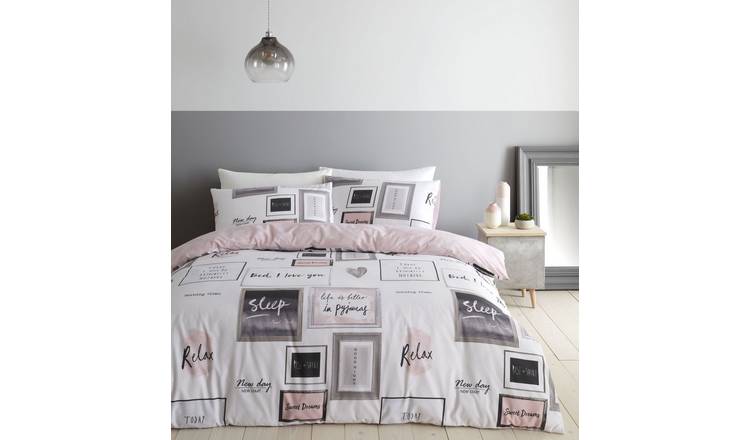 Buy Catherine Lansfield Sleep Dreams Blush Bedding Set - Single | Duvet ...