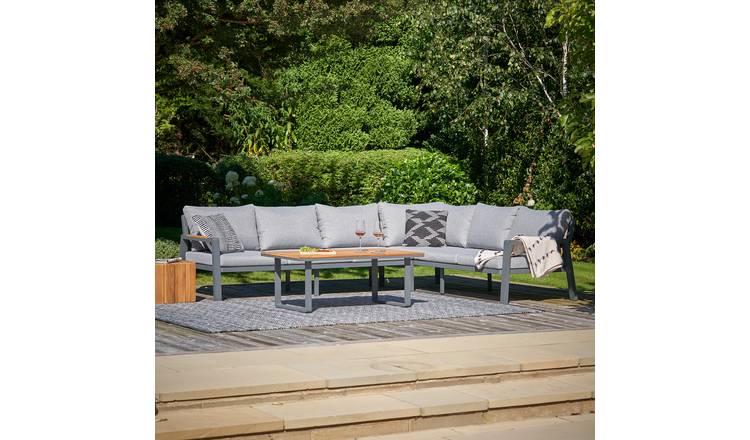 Pacific Stockholm 6 Seater Garden Corner Sofa Set - Grey