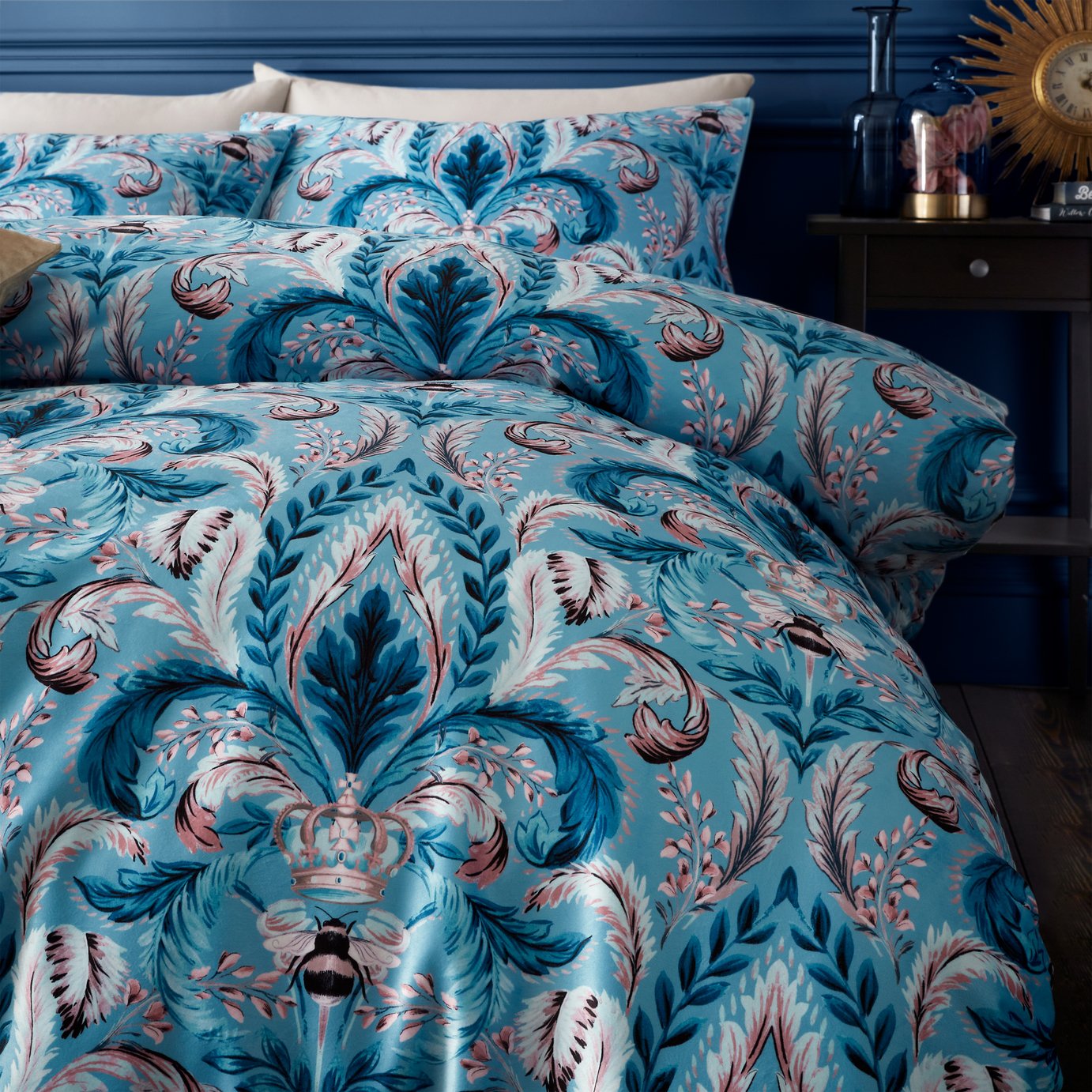 Bridgerton By Catherine Lansfield Damask Bedding Set- Double