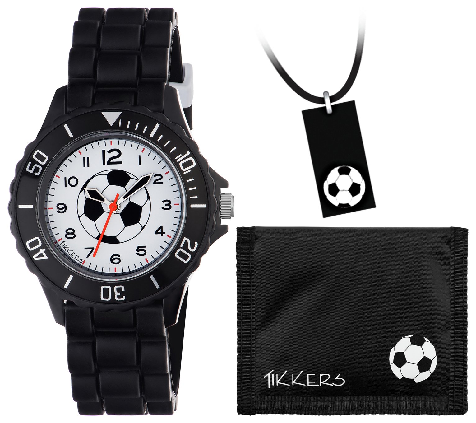 Kids Tikkers Black Football Watch Set