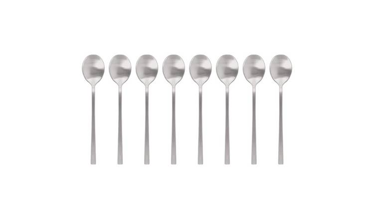 Argon Tableware Stainless Steel Teaspoons - Silver - Pack of 8