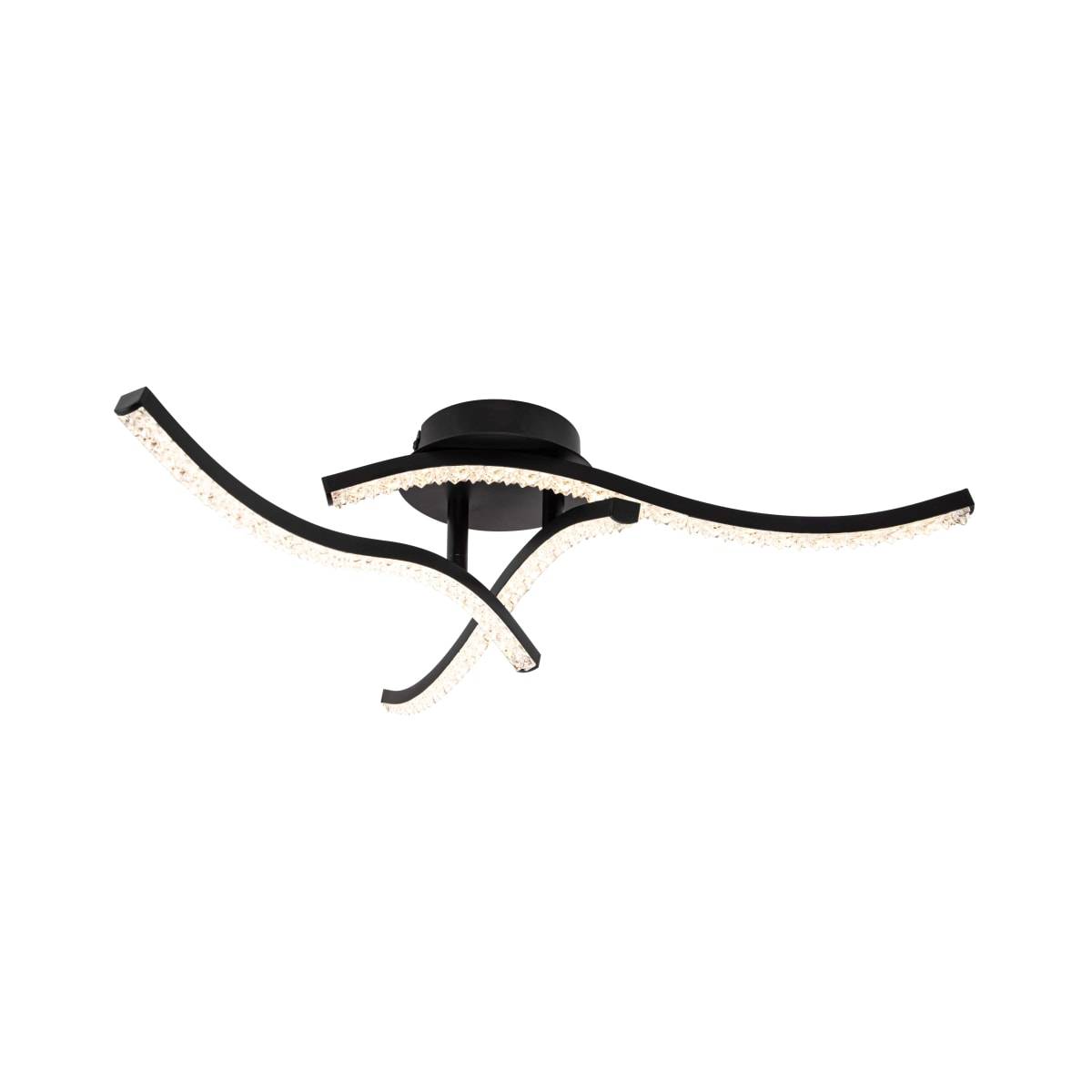 Cosylyte Kenworth 3 Light Integrated LED Modern Wavy Ceiling Light - Matt Black - Image 3