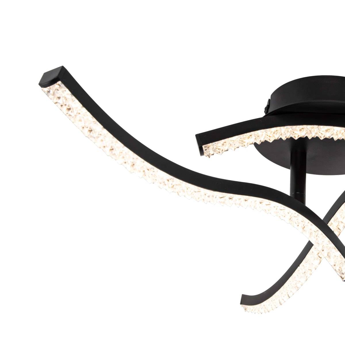 Cosylyte Kenworth 3 Light Integrated LED Modern Wavy Ceiling Light - Matt Black - Image 5