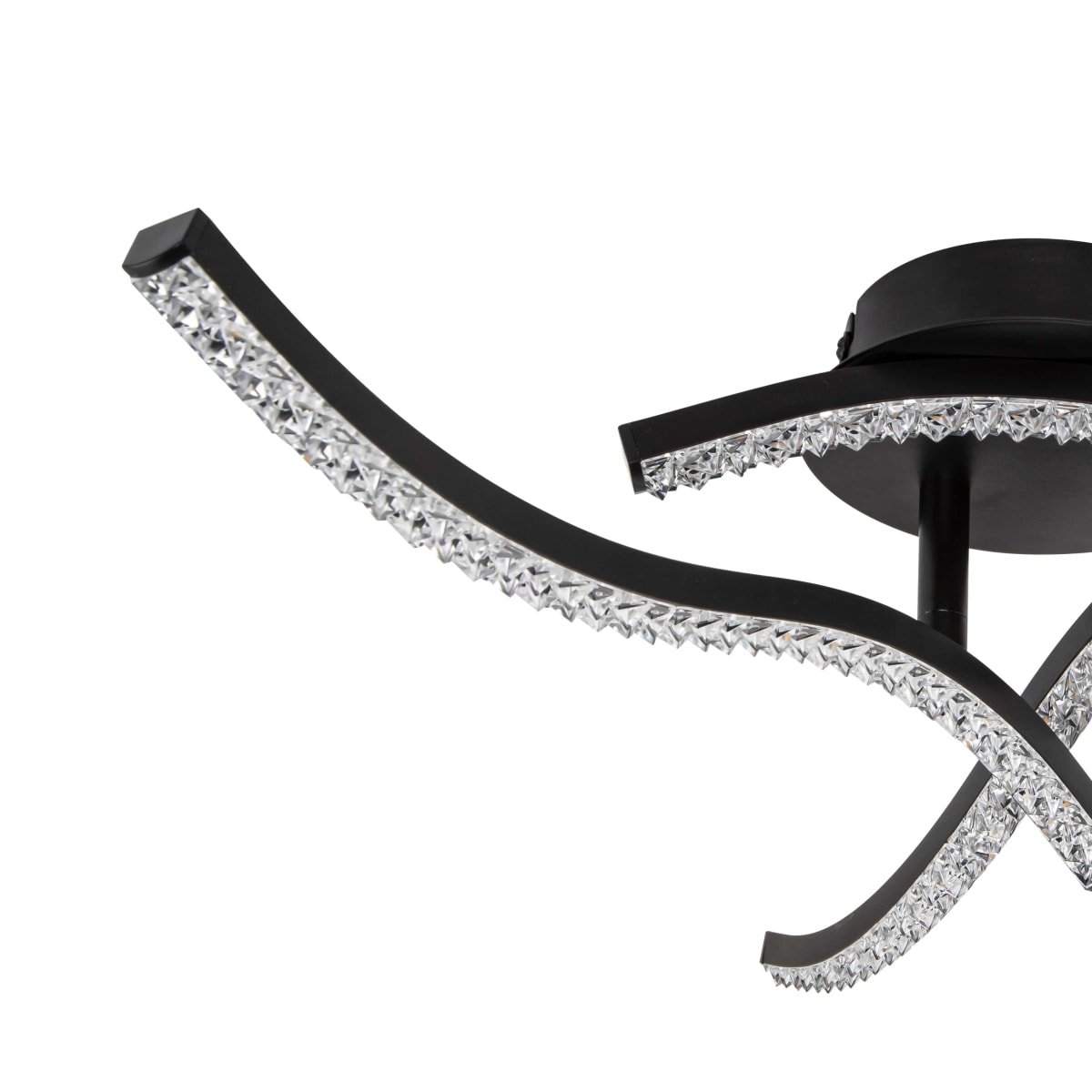 Cosylyte Kenworth 3 Light Integrated LED Modern Wavy Ceiling Light - Matt Black - Image 6