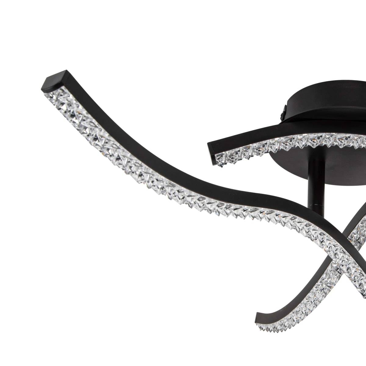Cosylyte Kenworth 3 Light Integrated LED Modern Wavy Ceiling Light - Matt Black - Image 6