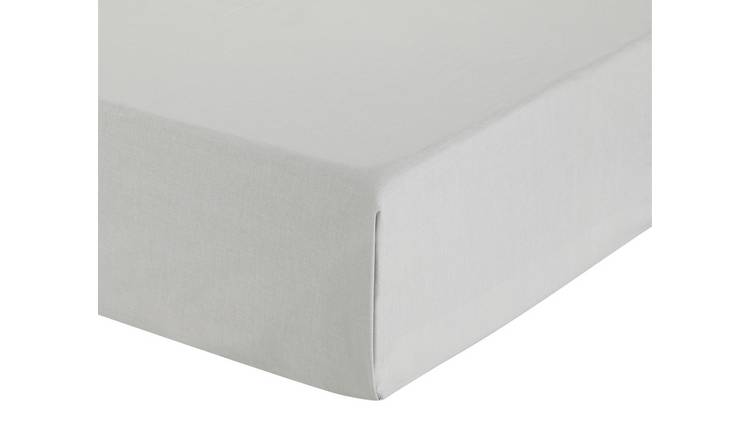 Habitat Easycare Plain Grey Flat Sheet - Double