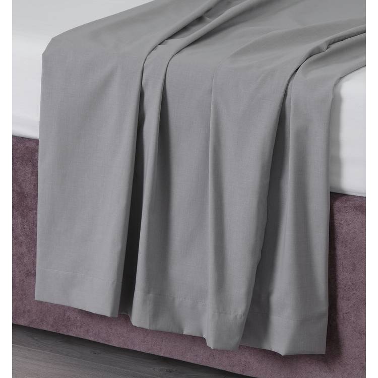 Habitat Easycare Plain Grey Flat Sheet - Double 0