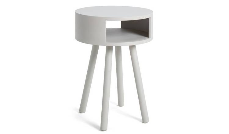 Silver side table store with drawer