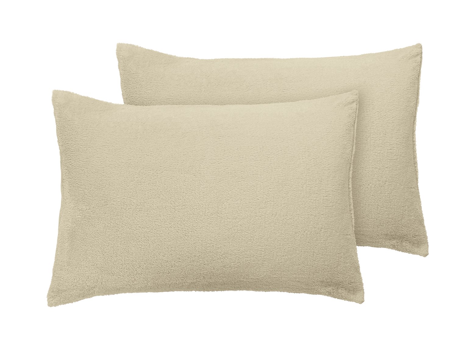 Argos Home Plain Standard Pillowcase Pair - Oatmeal