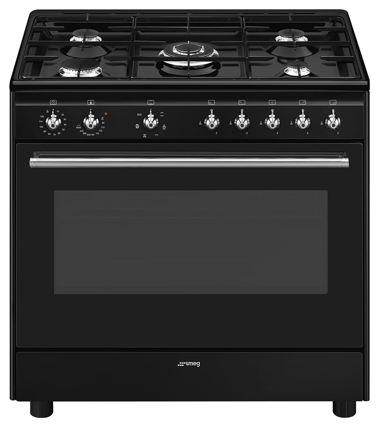 Smeg CX91GMBL Concert 90cm Dual Fuel Range Cooker - Black