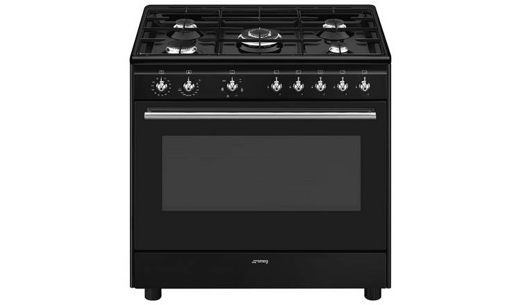 Smeg CX91GMBL Concert 90cm Dual Fuel Range Cooker - Black