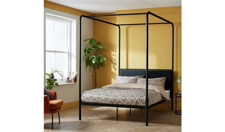 Four poster metal double shop bed frame