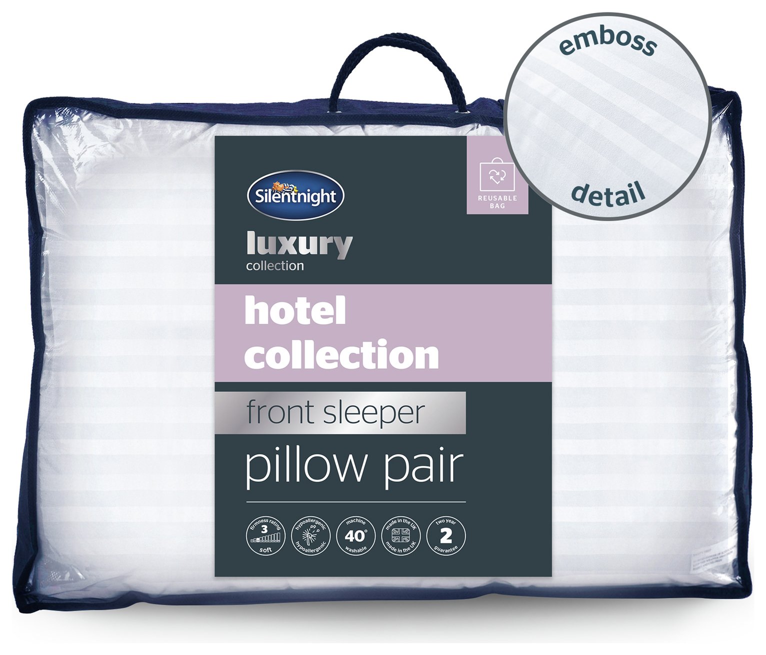 Silentnight Luxury Hotel Hollowfibre Soft Pillow - 2 Pack