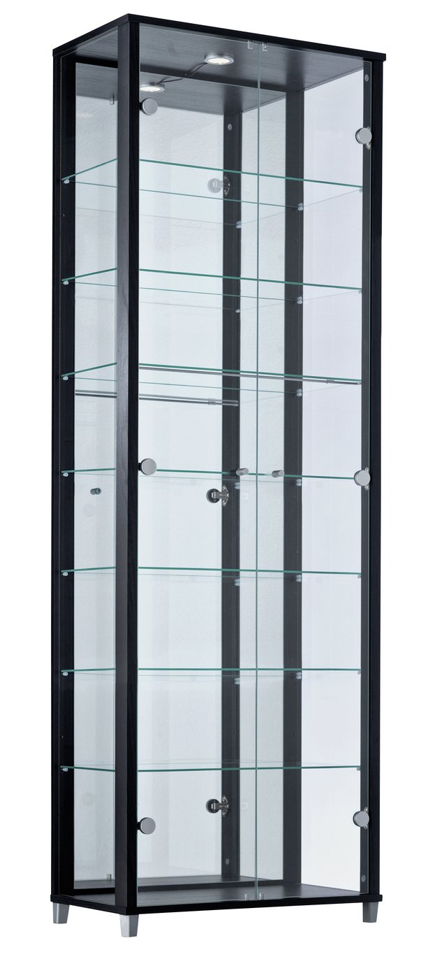 Argos Home 7 Shelf Glass Wide Display Cabinet - Black