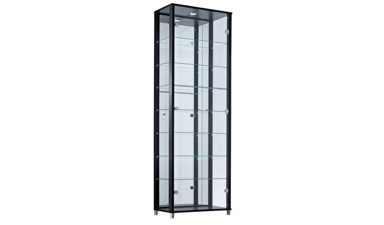 Argos home glass corner store display cabinet