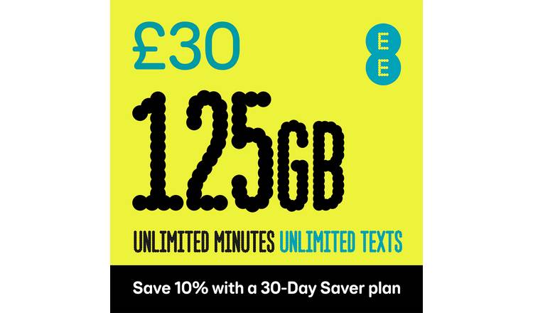 EE 125GB Pay As You Go SIM Card 